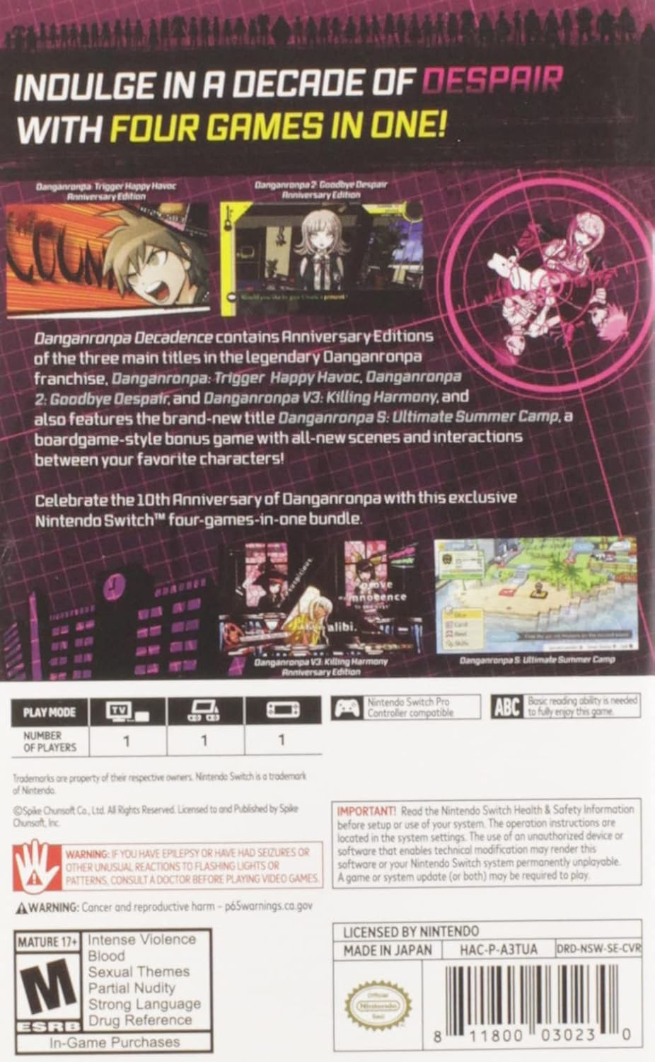 Danganronpa Decadence Nintendo Switch
