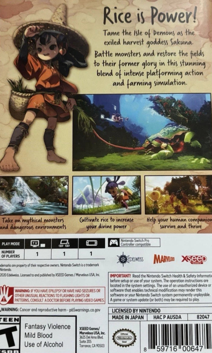 Sakuna: Of Rice And Ruin Nintendo Switch