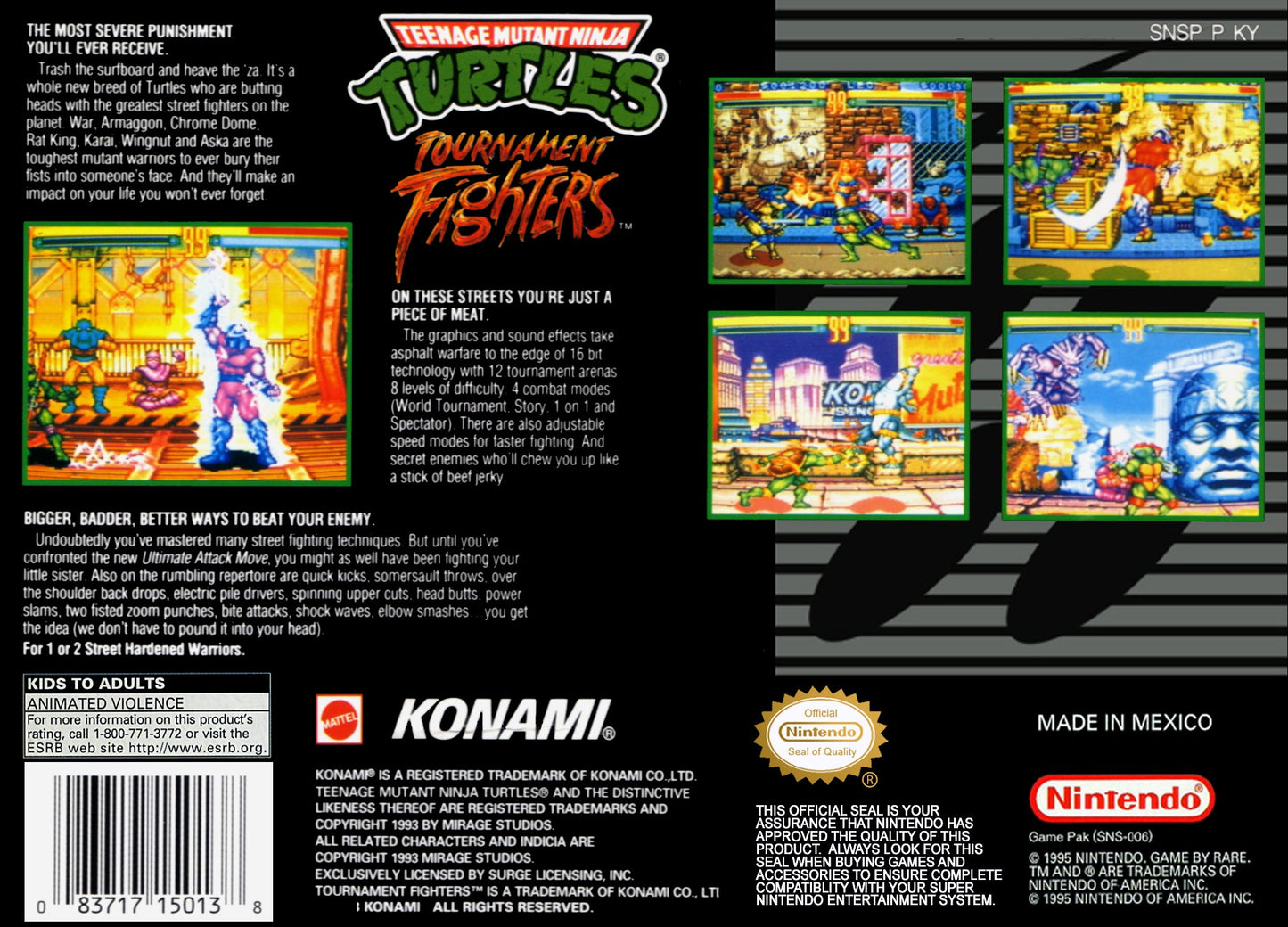Teenage Mutant Ninja Turtles: Tournament Fighters Super Nintendo