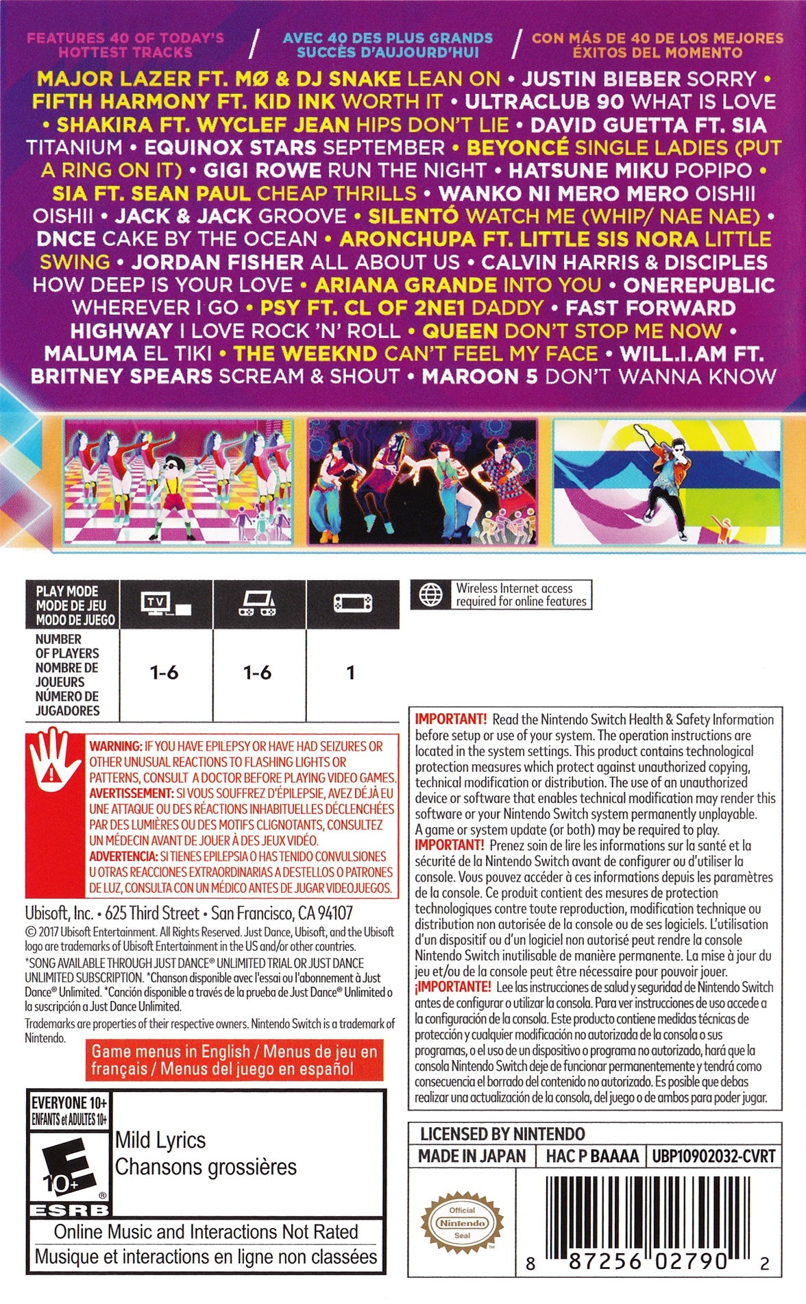 Just Dance 2017 Nintendo Switch