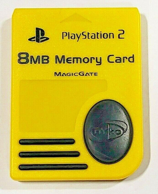 Yellow Nyko 8Mb Memory Card PS2 MagicGate Sony Playstation 2