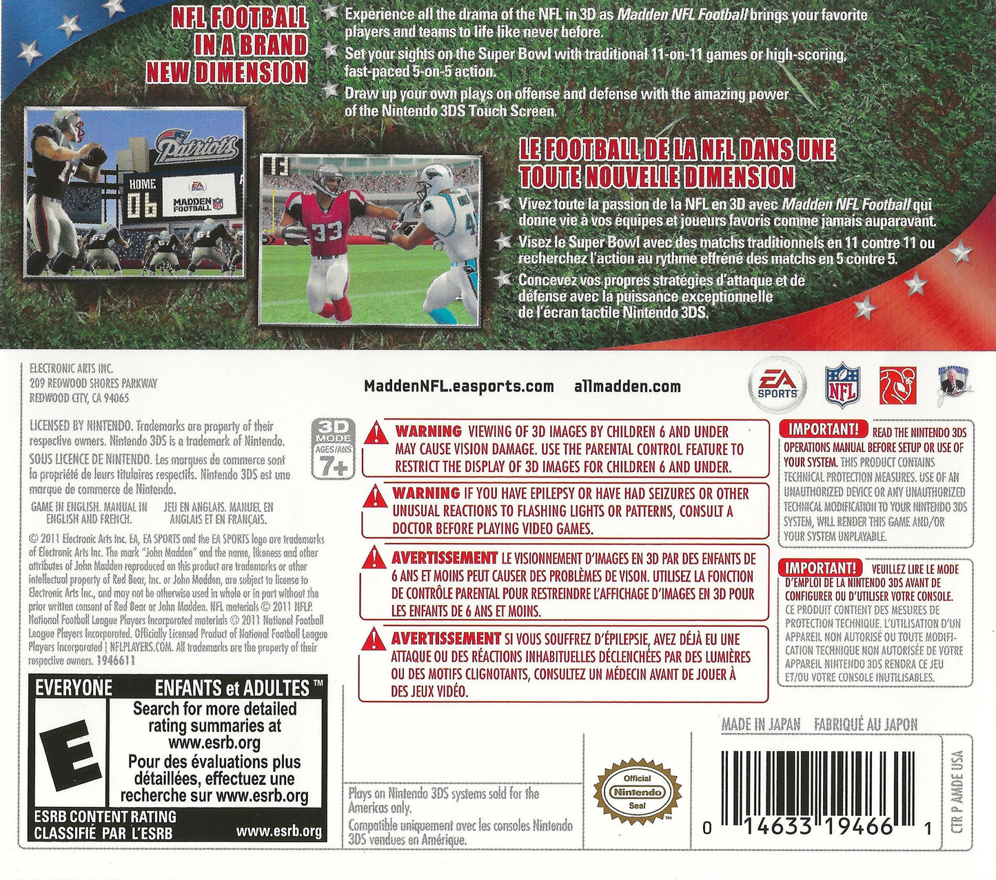 Madden NFL Football Nintendo 3DS