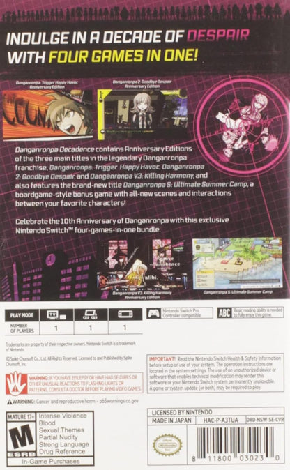 Danganronpa Decadence Nintendo Switch