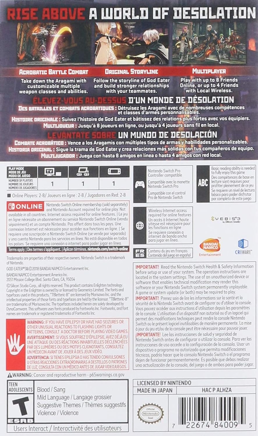 God Eater 3 Nintendo Switch