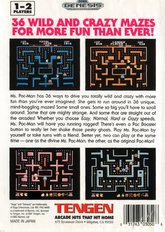 Ms. Pac-Man Sega Genesis