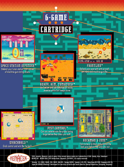 Menacer: 6-Game Cartridge Sega Genesis