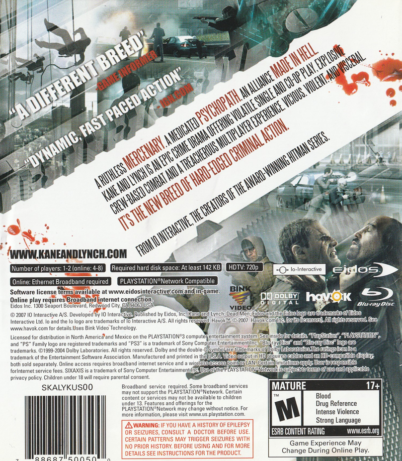 Kane & Lynch Dead Men Playstation 3