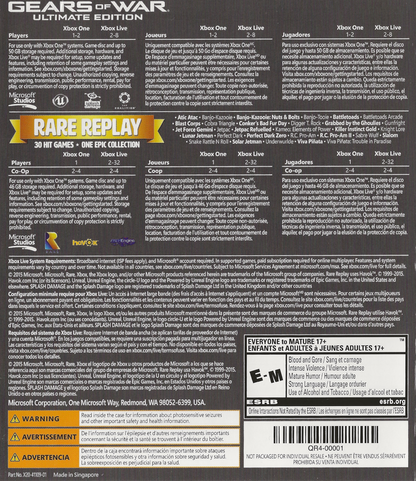 Gears of War Ultimate Edition and Rare Replay Xbox One