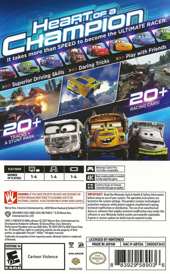 Cars 3 Driven To Win Nintendo Switch