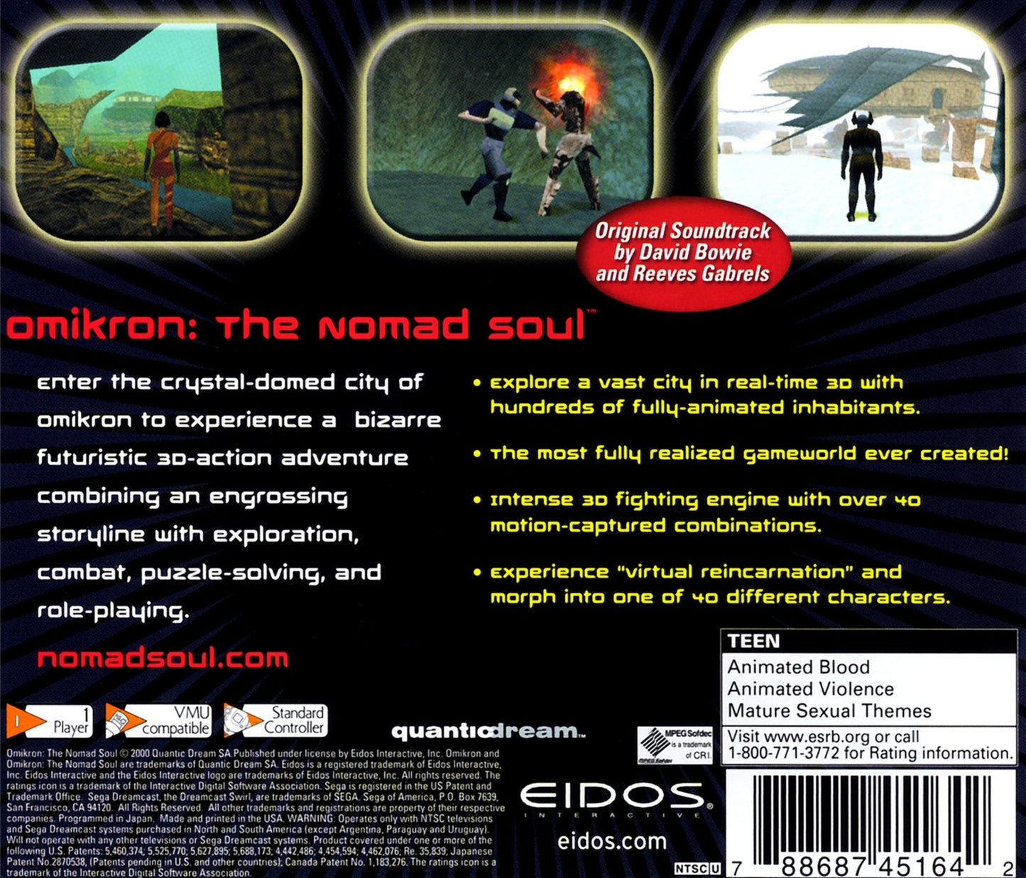 Omikron The Nomad Soul Sega Dreamcast