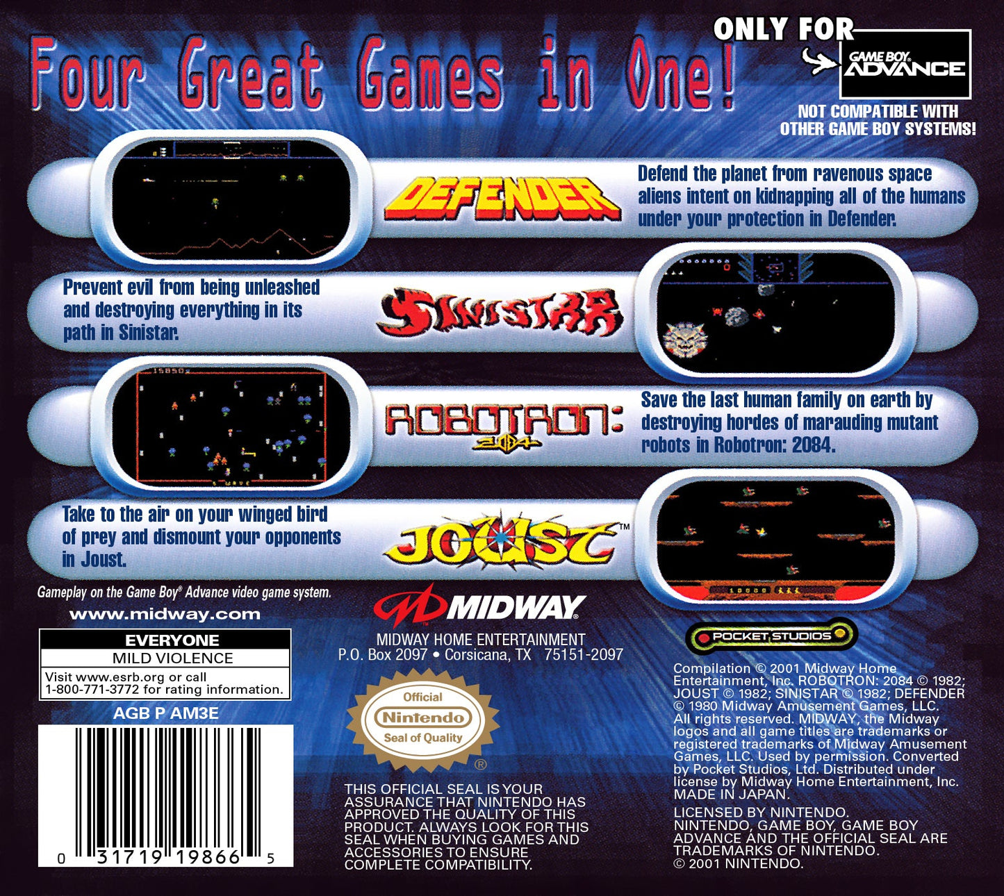 Midway's Greatest Arcade Hits GameBoy Advance