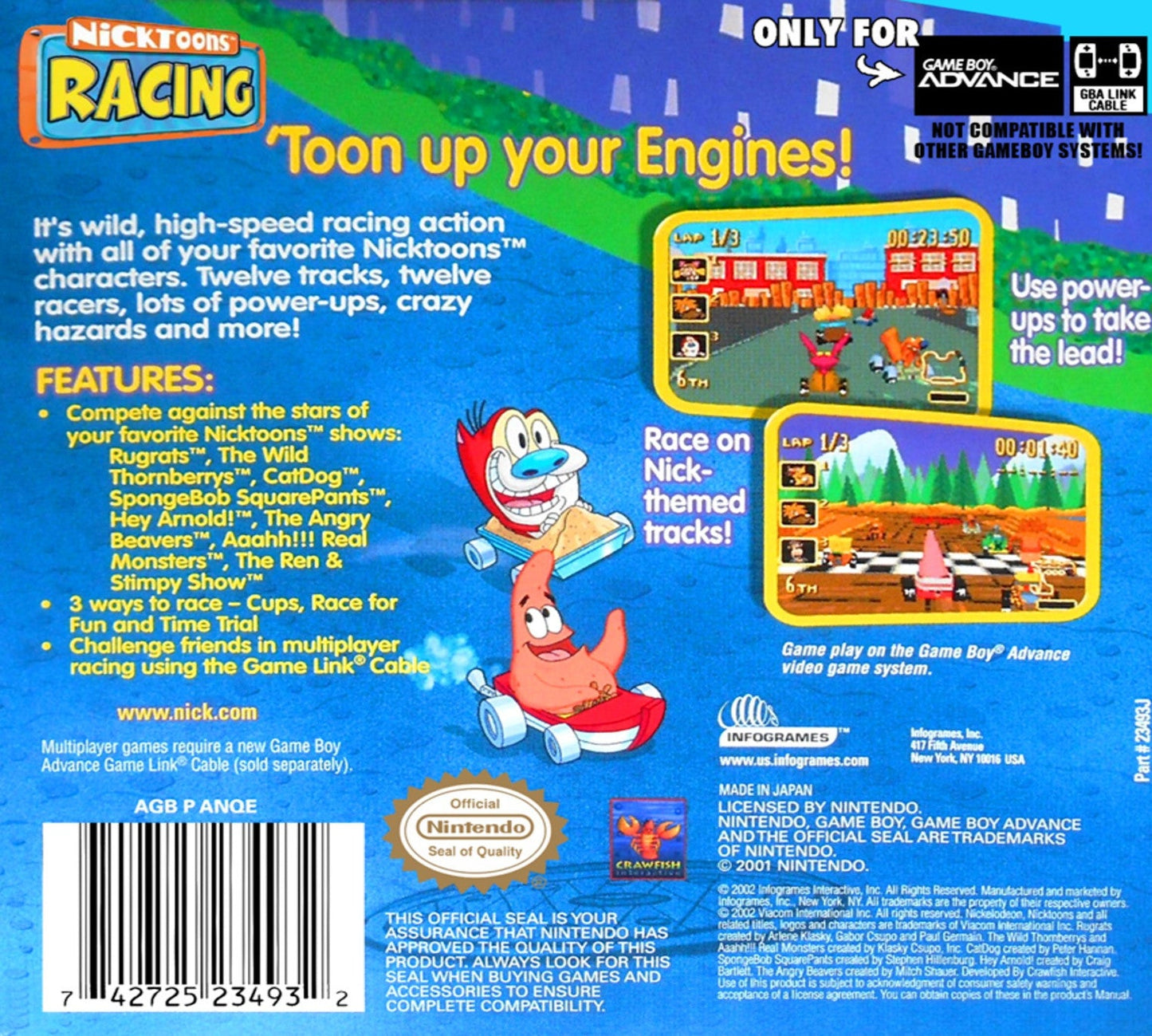 Nicktoons Racing GameBoy Advance