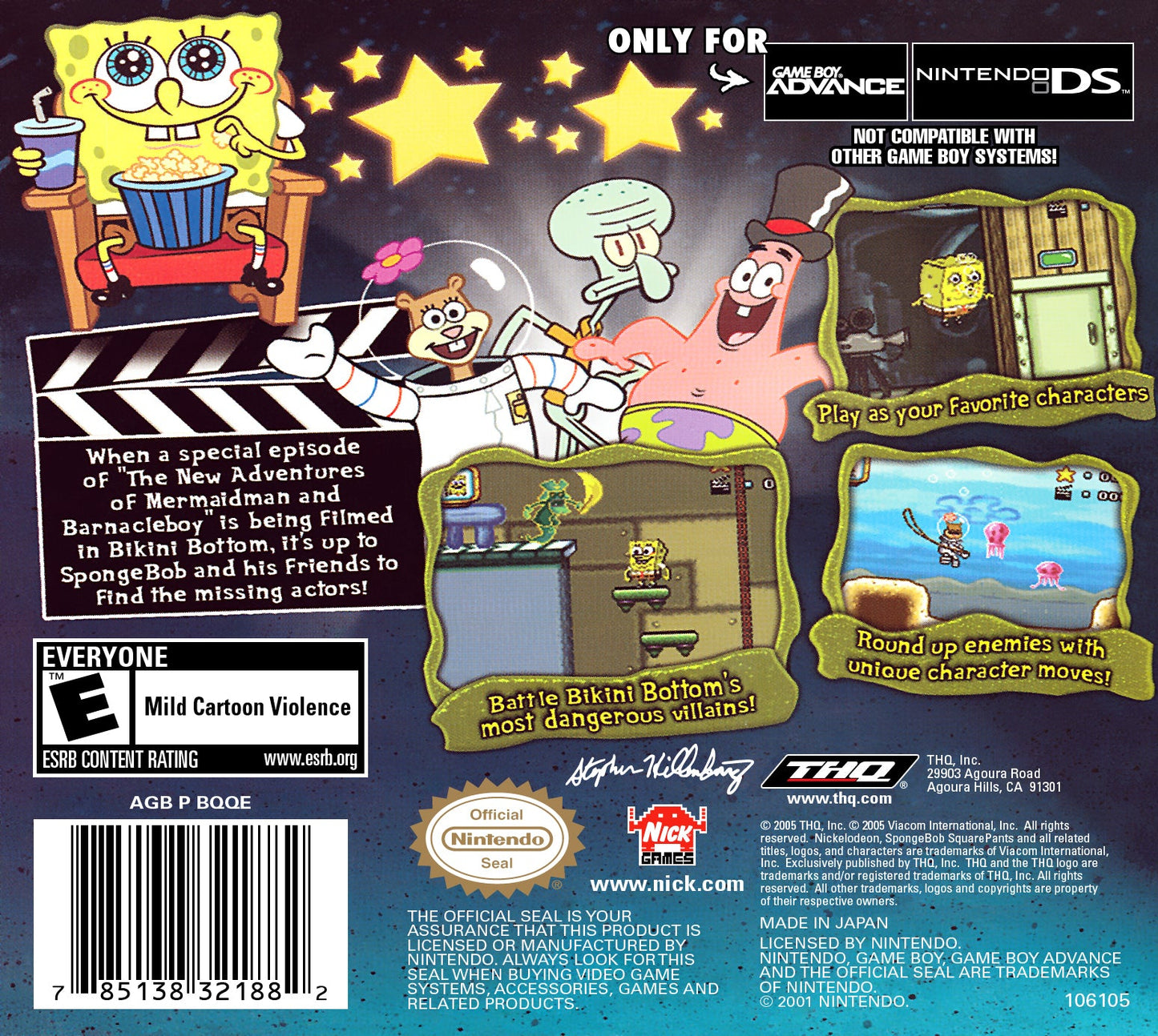 SpongeBob SquarePants Lights Camera Pants GameBoy Advance