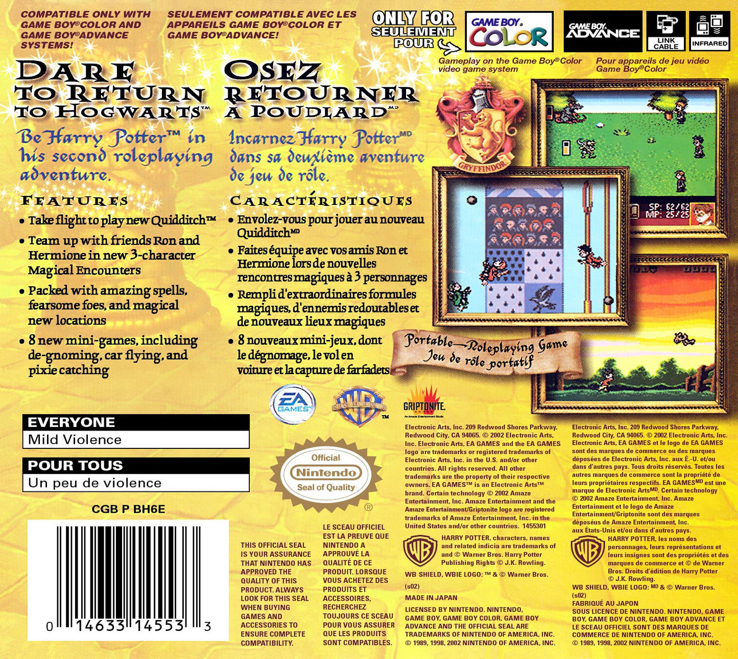 Harry Potter Chamber of Secrets GameBoy Color