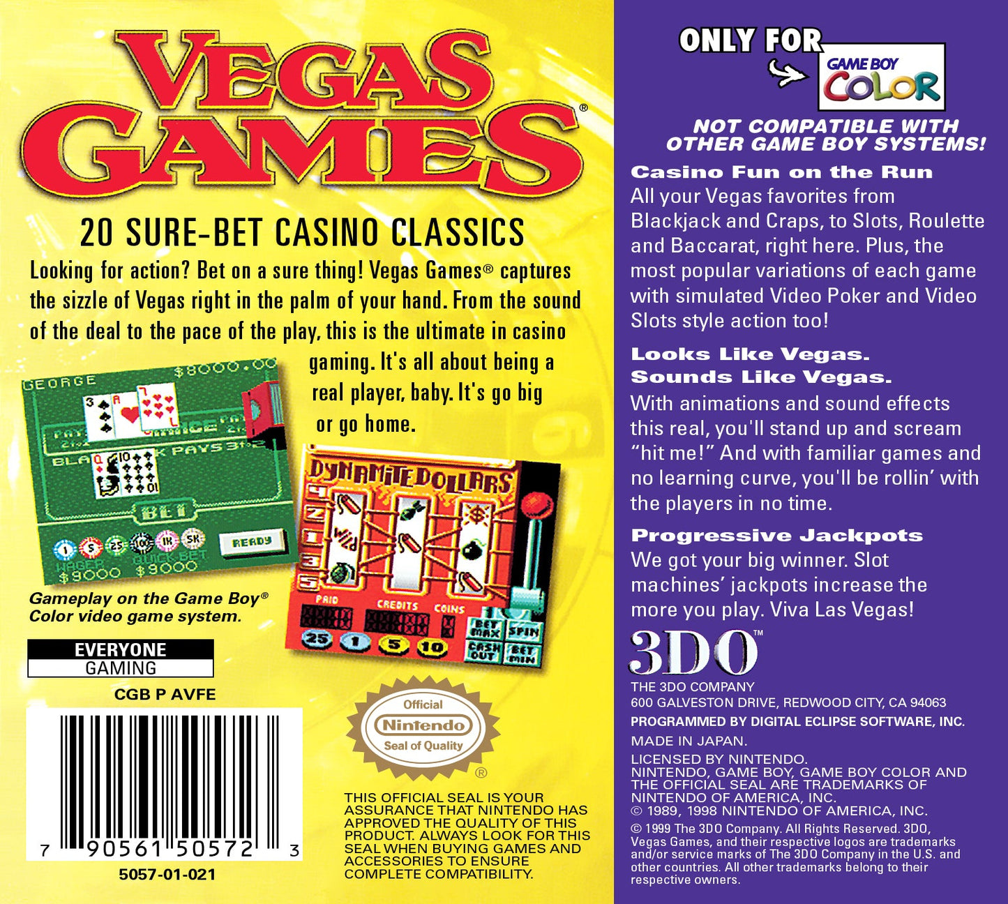 Vegas Games GameBoy Color