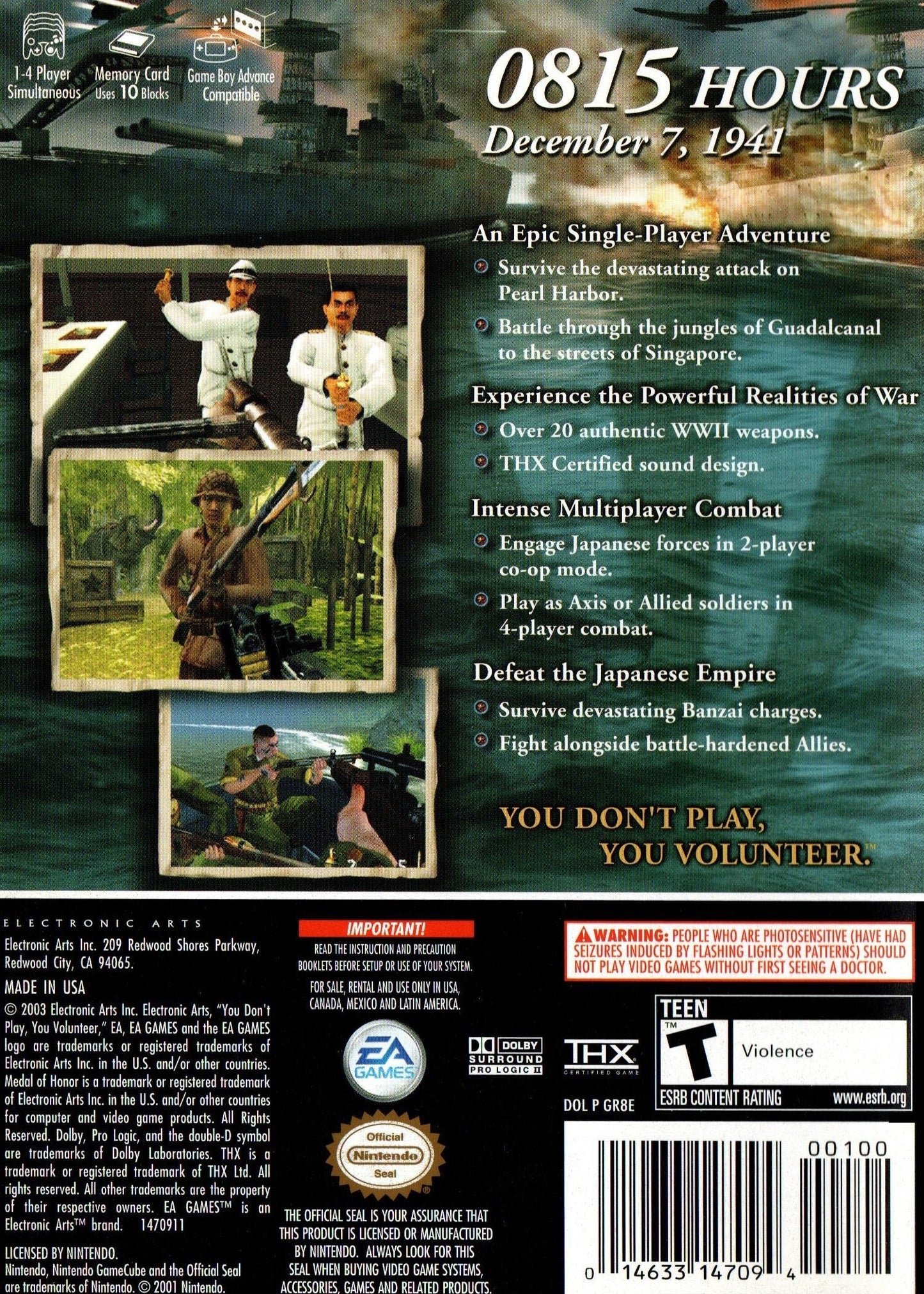 Medal Of Honor Rising Sun Gamecube