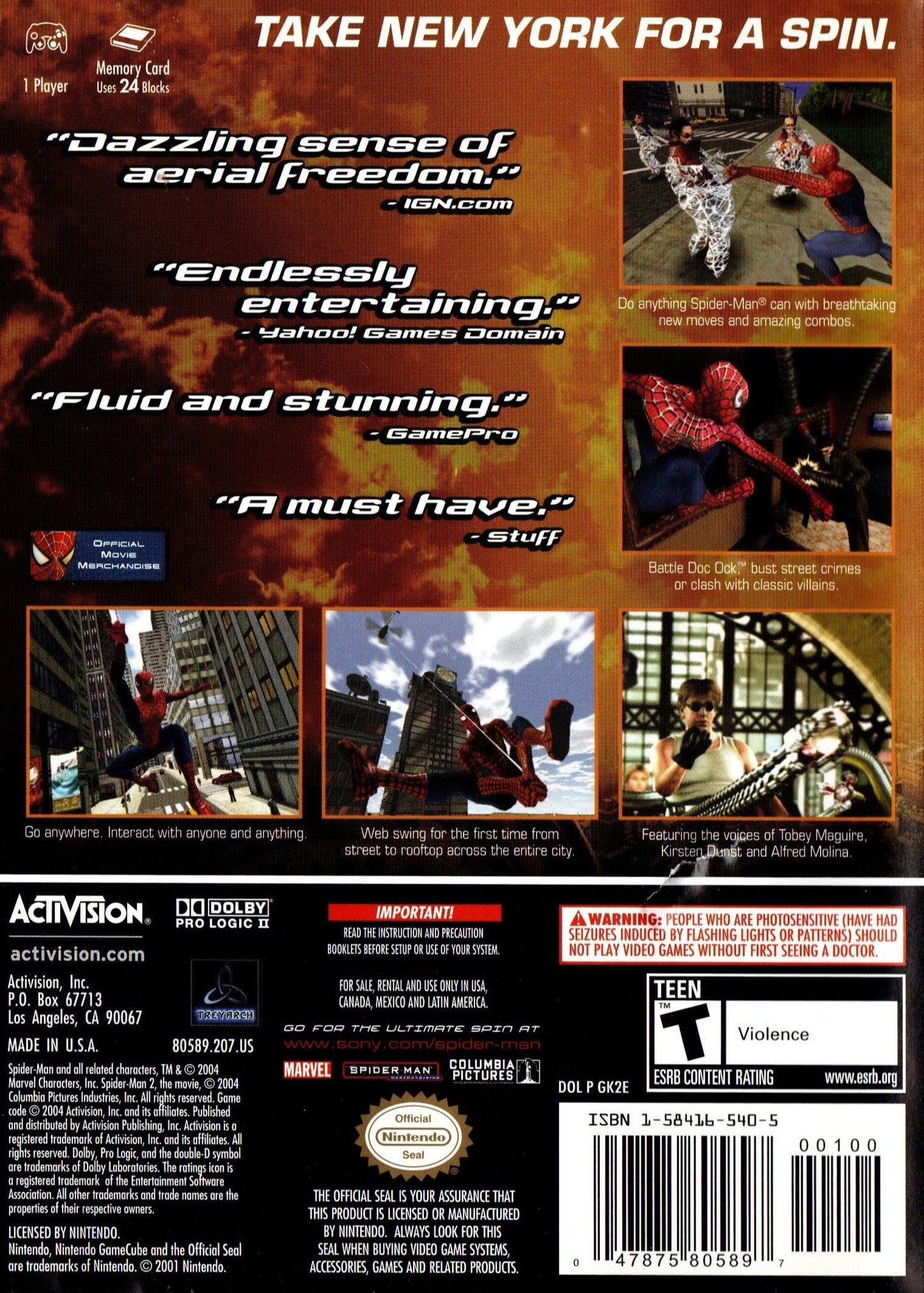 Spiderman 2 Gamecube