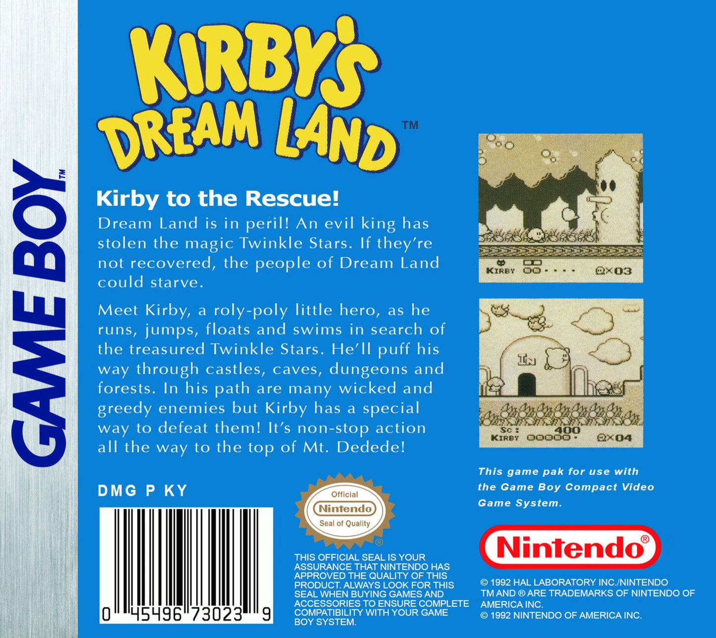 Kirby's Dream Land GameBoy