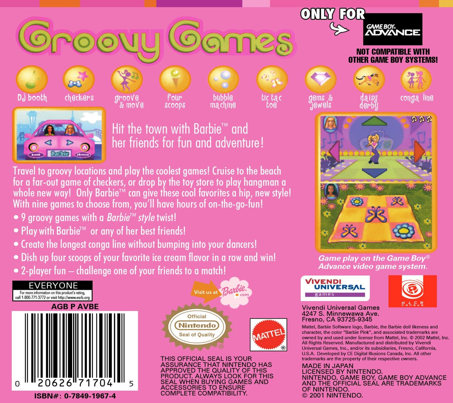 Barbie Groovy Games GameBoy Advance