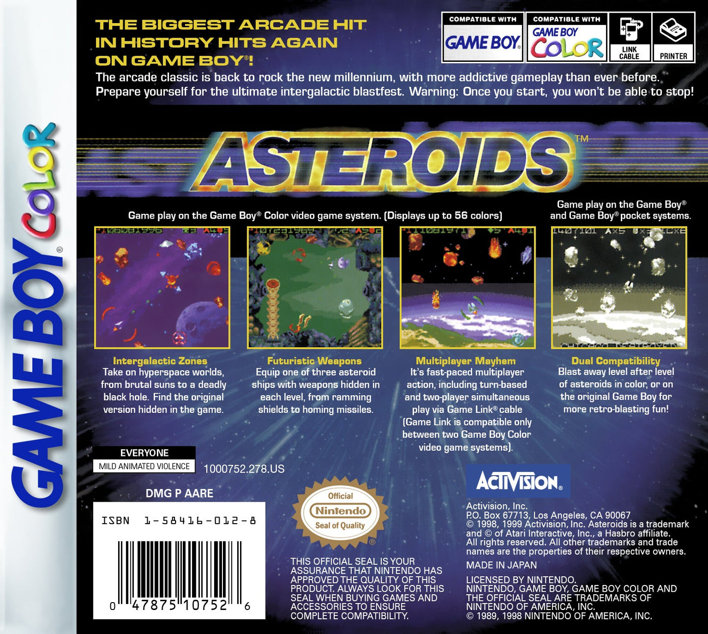 Asteroids GameBoy Color
