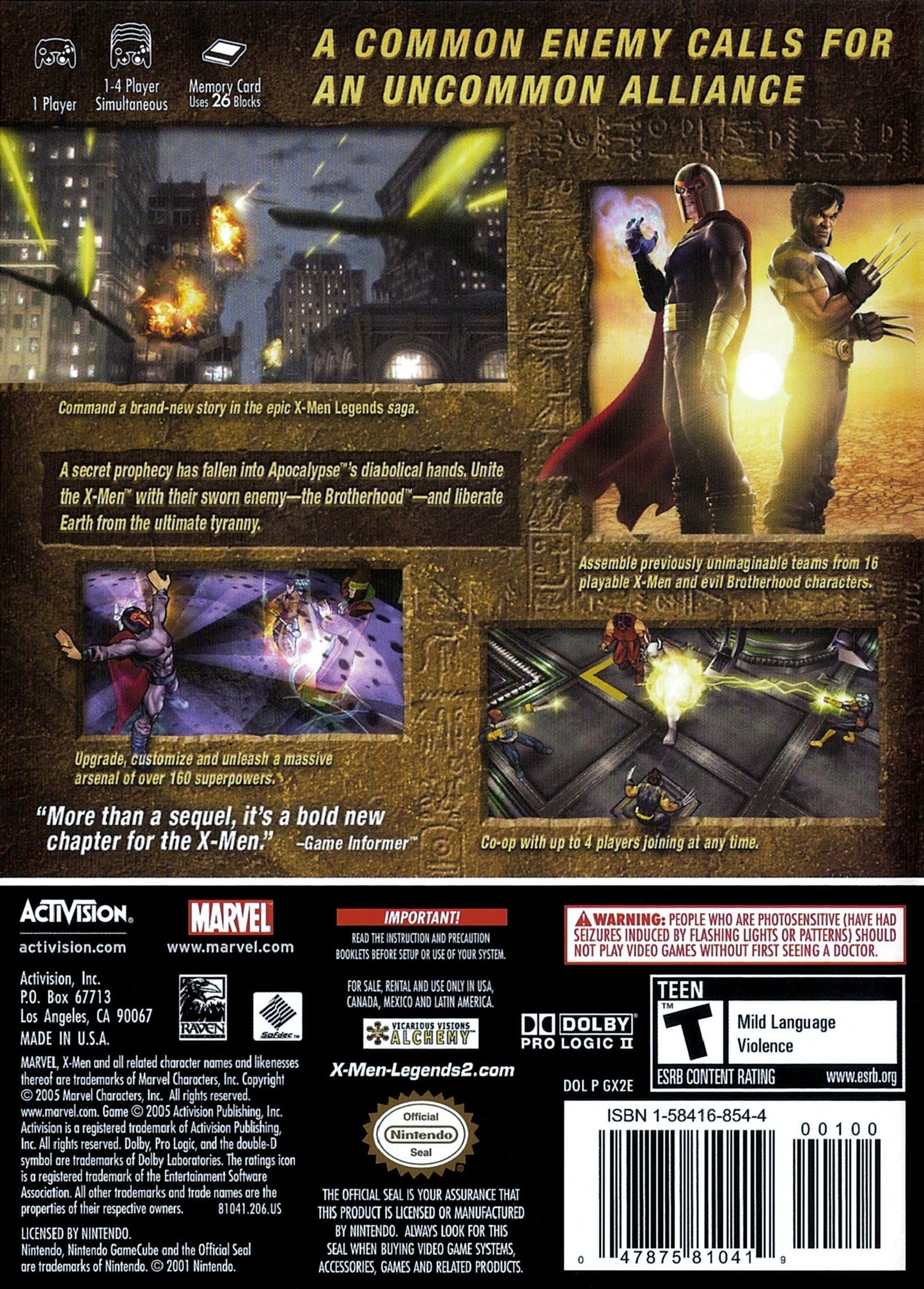 X-men Legends 2 Gamecube