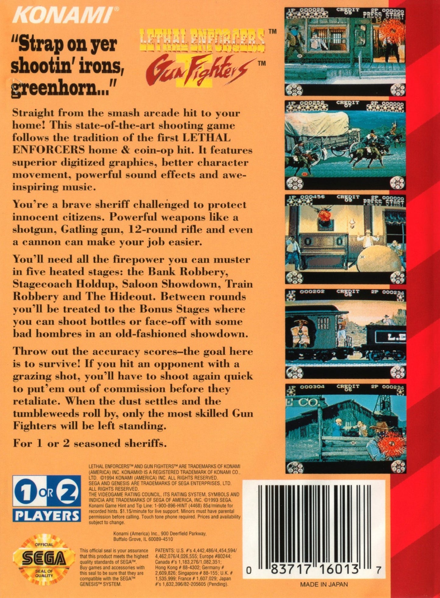 Lethal Enforcers II Sega Genesis