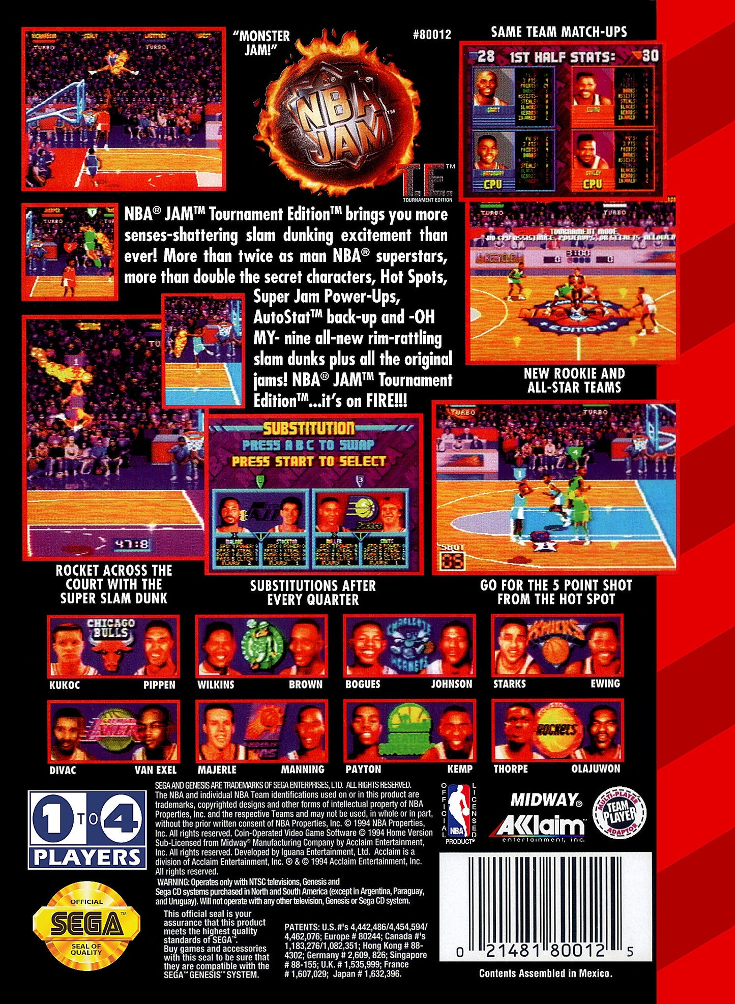 NBA Jam Tournament Edition Sega Genesis