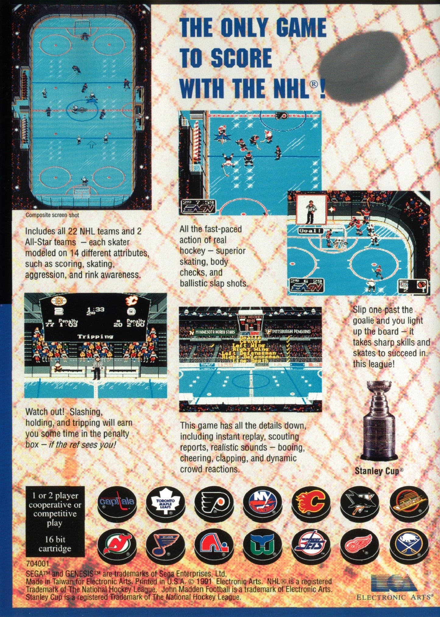 NHL Hockey Sega Genesis