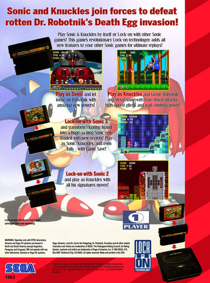 Sonic & Knuckles Sega Genesis