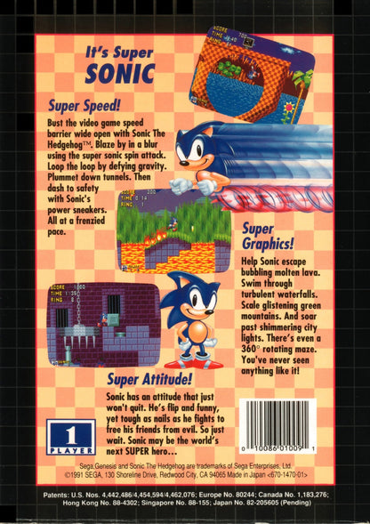 Sonic The Hedgehog Sega Genesis