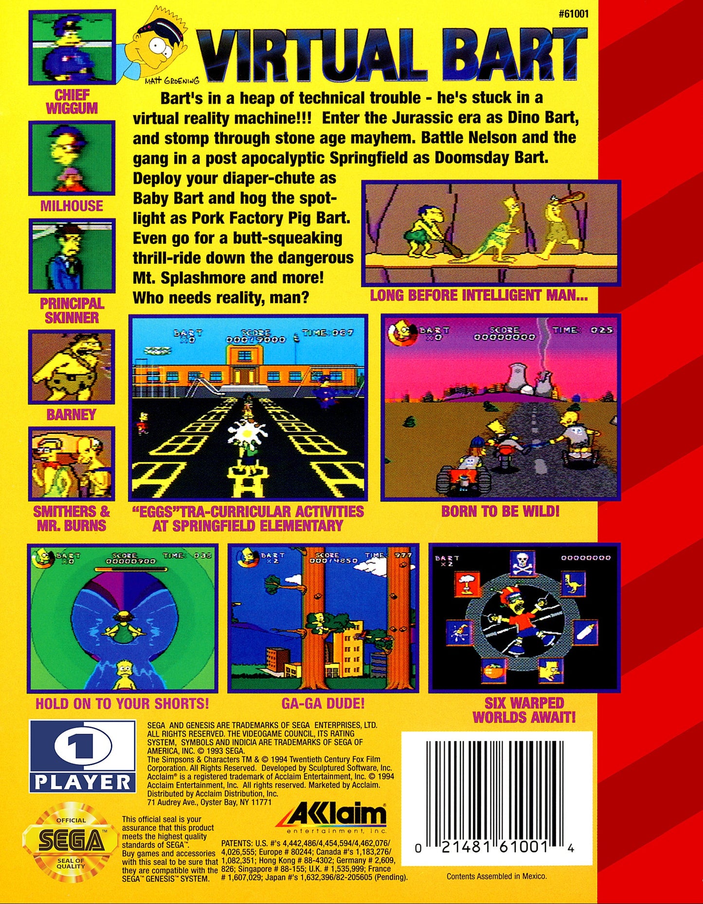 Virtual Bart Sega Genesis