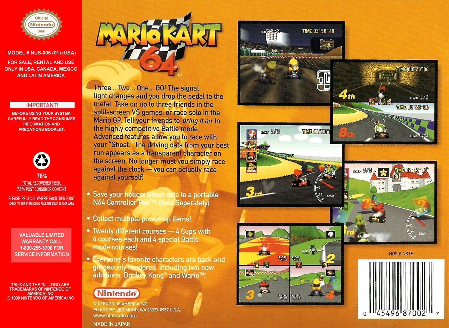 Mario Kart 64 Nintendo 64