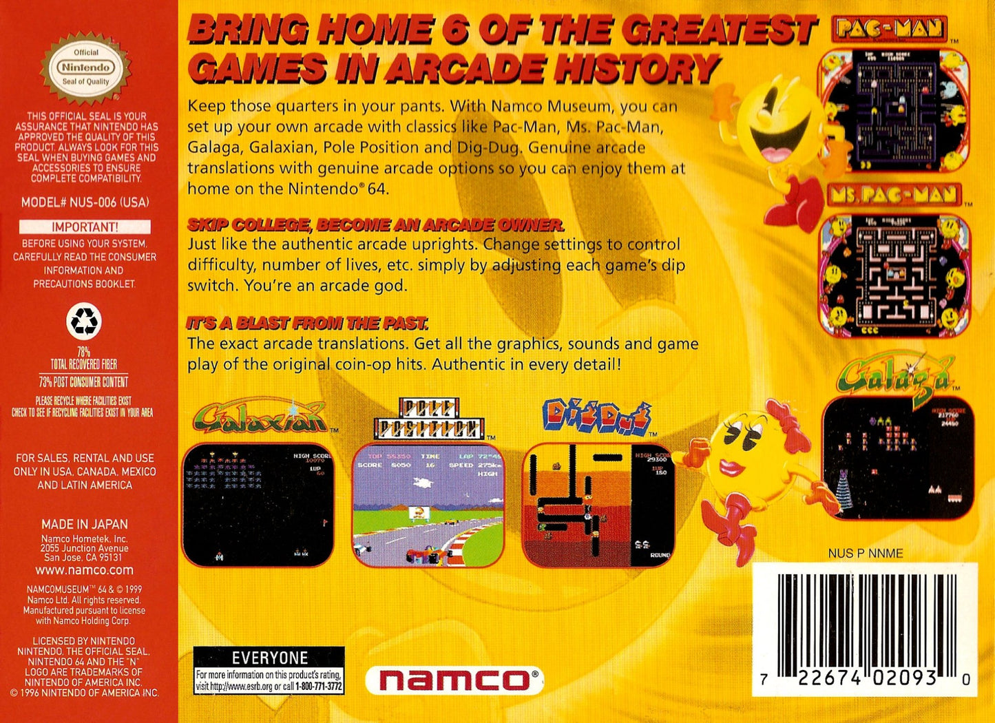 Namco Museum Nintendo 64