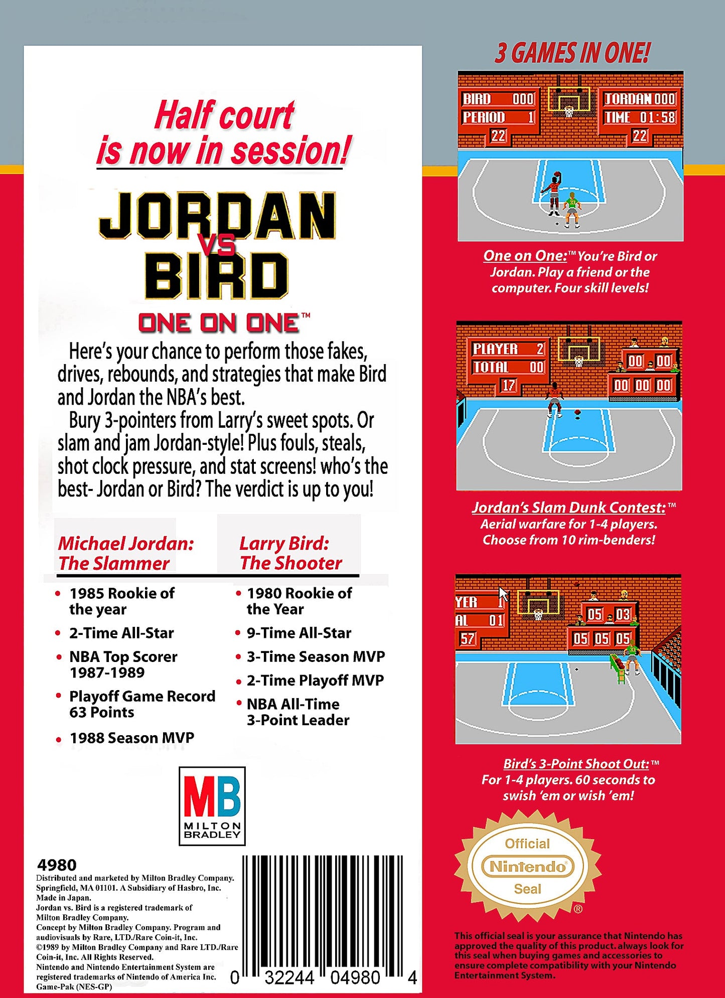 Jordan vs Bird One on One NES