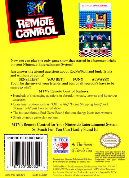 MTV Remote Control NES