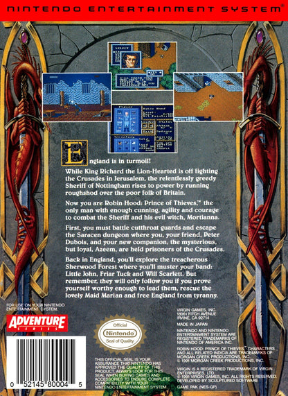 Robin Hood Prince Of Thieves NES