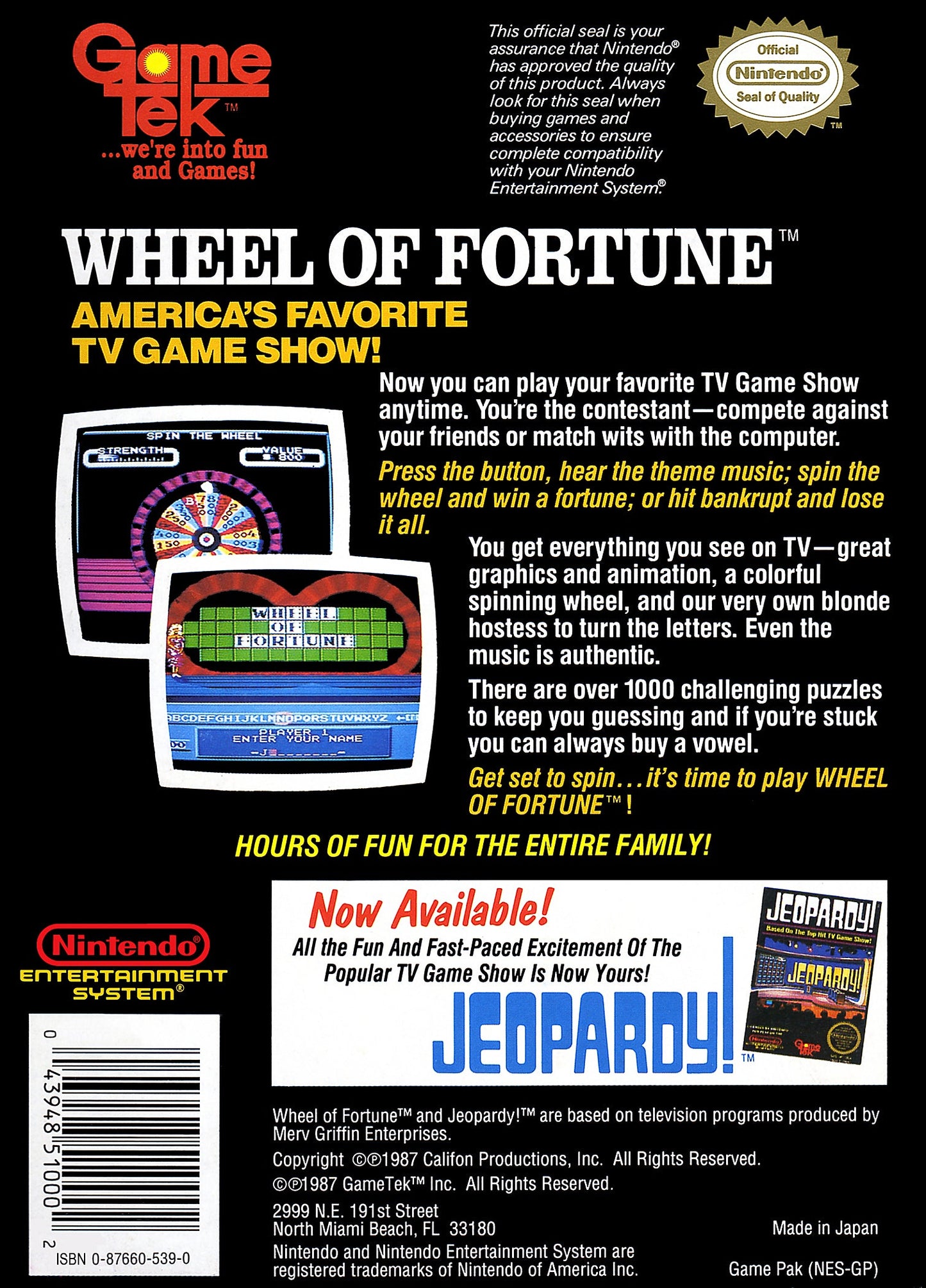 Wheel of Fortune NES