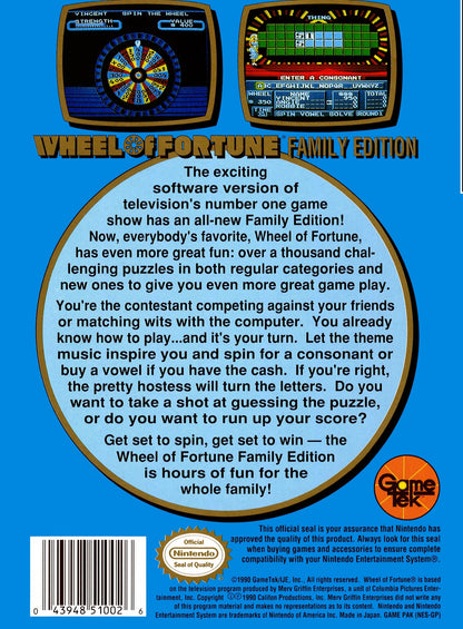 Wheel Of Fortune Family Edition NES