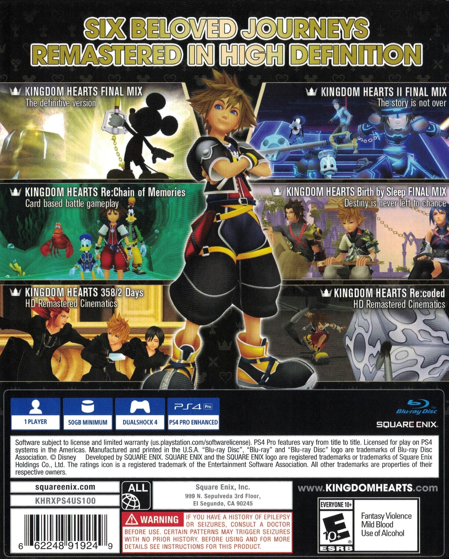 Kingdom Hearts HD 1.5 + 2.5 Remix Playstation 4