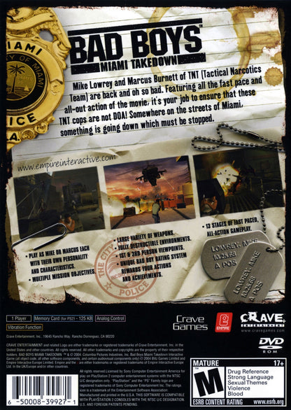 Bad Boys Miami Takedown Playstation 2
