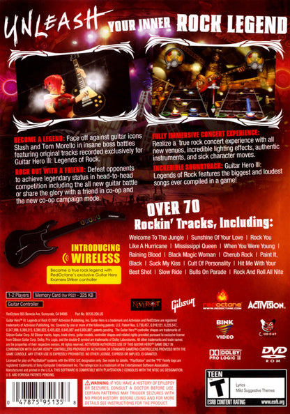 Guitar Hero III 3 Legends of Rock PlayStation 2