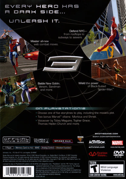 Spiderman 3 Playstation 2