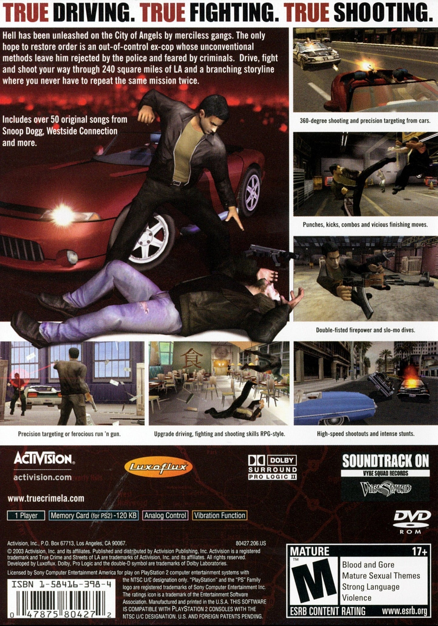 True Crime Streets Of LA Playstation 2