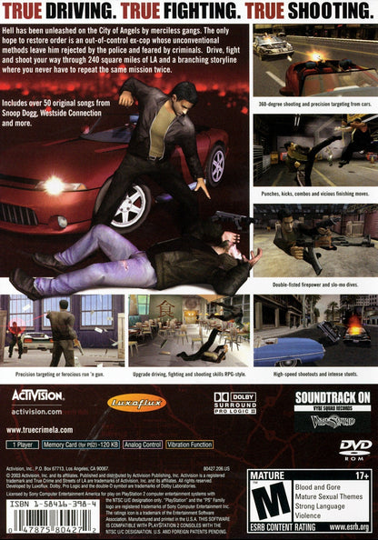 True Crime Streets Of LA Playstation 2