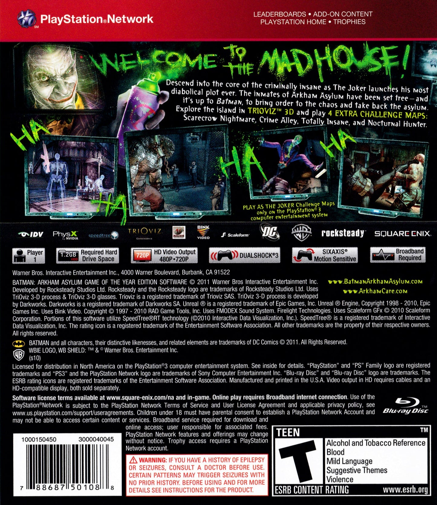 Batman: Arkham Asylum [Game Of The Year Greatest Hits] Playstation 3