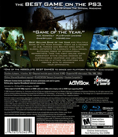 Call of Duty 4 Modern Warfare Playstation 3
