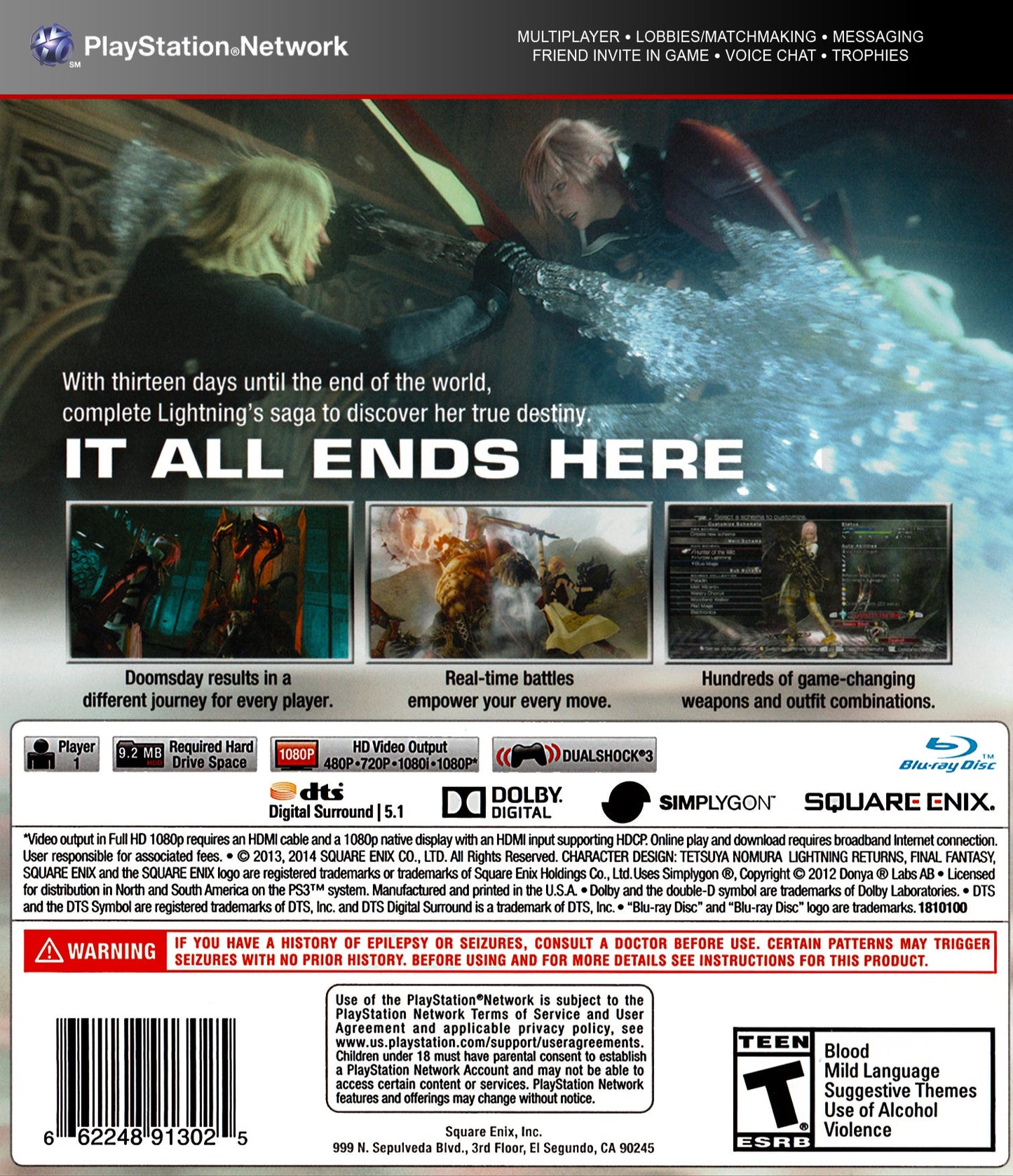 Lightning Returns: Final Fantasy XIII Playstation 3