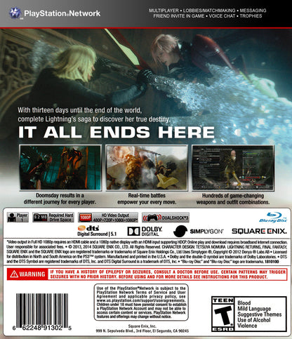 Lightning Returns: Final Fantasy XIII Playstation 3
