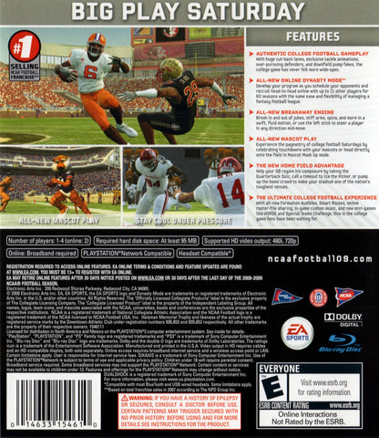 NCAA Football 09 Playstation 3
