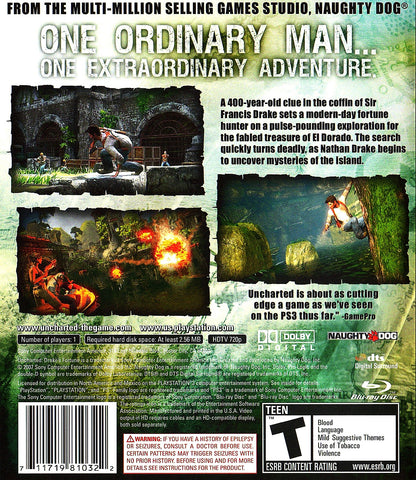 Uncharted Drake's Fortune Playstation 3